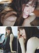 A collage of photos of a woman with long brown hair.